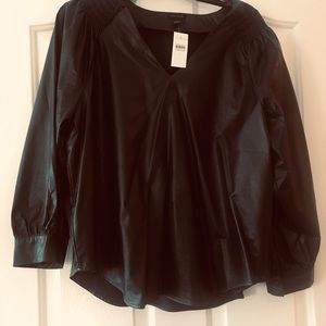 Ann Taylor NWT pleather blouse